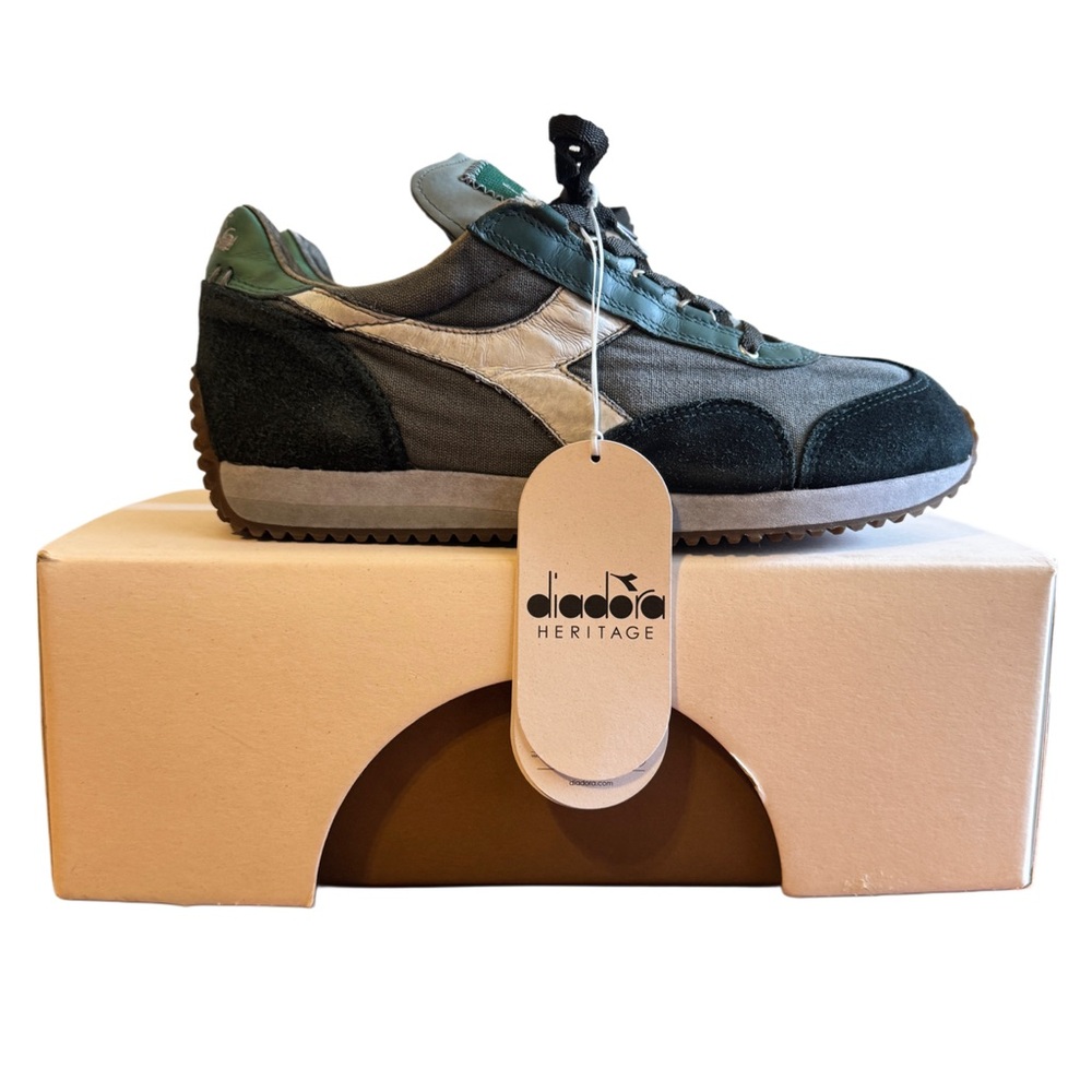 Diadora Heritage Shoes Dirty Slate Gray Green Distressed M8 W9.5 New In Box